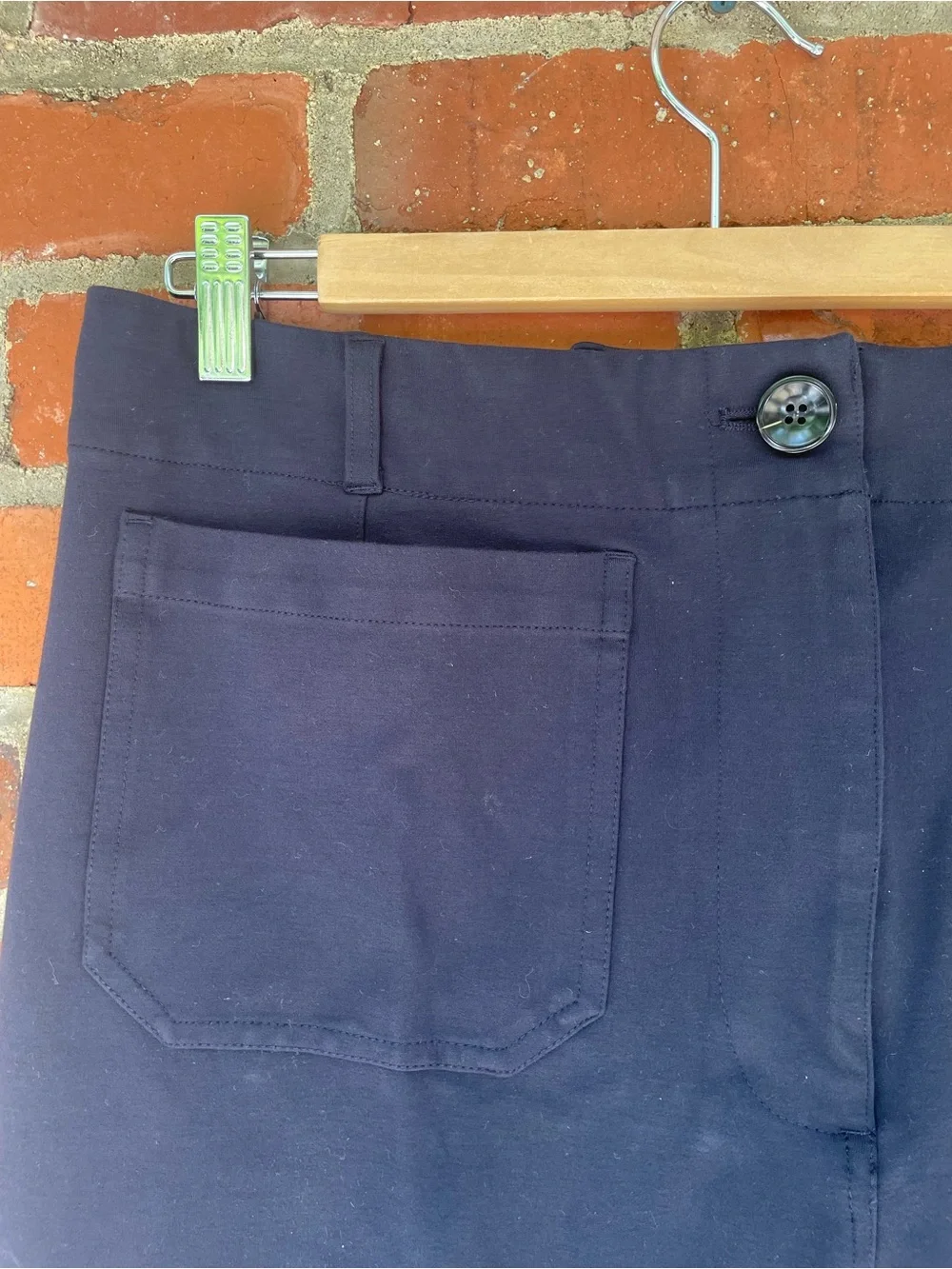 Quince Ponte Wide Leg Cropped Pants Navy Blue Size 16 EUC - Picture 13 of 14